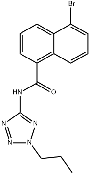 5-bromo-N-(2-propyl-2H-tetrazol-5-yl)naphthalene-1-carboxamide 结构式