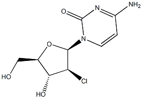 4-氨基-1-(2-氯-2-脱氧-BETA-D-呋喃阿拉伯糖基)-2(1H)-嘧啶酮 结构式