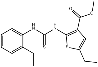 methyl 5-ethyl-2-(3-(2-ethylphenyl)thioureido)thiophene-3-carboxylate 结构式