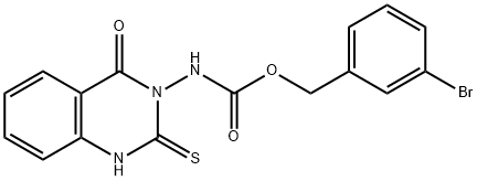 3-bromobenzyl (4-oxo-2-thioxo-1,2-dihydroquinazolin-3(4H)-yl)carbamate 结构式