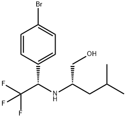 (S)-2-(((S)-1-(4-溴苯基)-2,2,2-三氟乙基)氨基)-4-甲基戊烷-1-醇 结构式