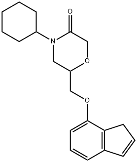 6-(((1H-Inden-7-yl)oxy)methyl)-4-cyclohexylmorpholin-3-one 结构式