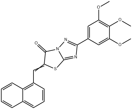 (5Z)-5-(naphthalen-1-ylmethylidene)-2-(3,4,5-trimethoxyphenyl)[1,3]thiazolo[3,2-b][1,2,4]triazol-6(5H)-one 结构式