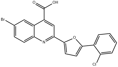 6-bromo-2-[5-(2-chlorophenyl)furan-2-yl]quinoline-4-carboxylic acid 结构式