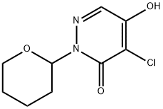 2-(2-四氢吡喃基)-4-氯-5-羟基哒嗪-3(2H)-酮 结构式