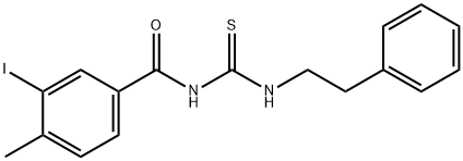 3-iodo-4-methyl-N-{[(2-phenylethyl)amino]carbonothioyl}benzamide 结构式