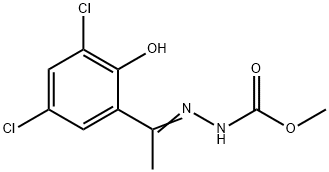 (Z)-methyl 2-(1-(3,5-dichloro-2-hydroxyphenyl)ethylidene)hydrazinecarboxylate 结构式