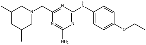 6-[(3,5-dimethylpiperidin-1-yl)methyl]-N-(4-ethoxyphenyl)-1,3,5-triazine-2,4-diamine 结构式