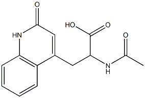 2-乙酰氨基-3-(2-氧代-1,2-二氢喹啉-4-基)丙酸 结构式