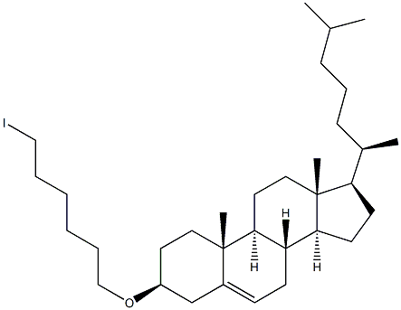 化合物 3-[(6-IODOHEXYL)OXY]-(3B)-CHOLEST-5-ENE 结构式