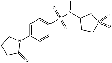 N-(1,1-dioxidotetrahydrothiophen-3-yl)-N-methyl-4-(2-oxopyrrolidin-1-yl)benzenesulfonamide 结构式