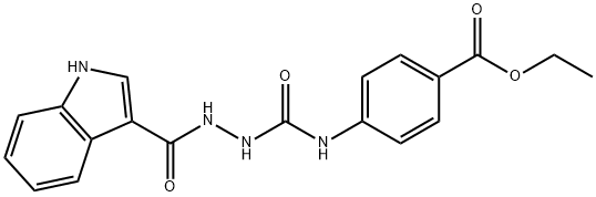 ethyl 4-(2-(1H-indole-3-carbonyl)hydrazinecarboxamido)benzoate 结构式