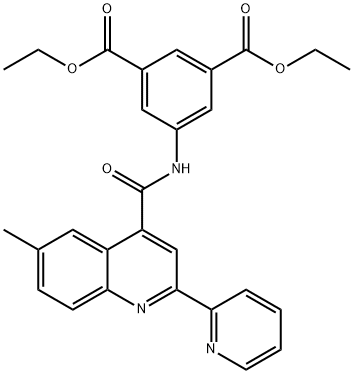 diethyl 5-(6-methyl-2-(pyridin-2-yl)quinoline-4-carboxamido)isophthalate 结构式