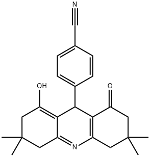 4-(8-hydroxy-3,3,6,6-tetramethyl-1-oxo-1,2,3,4,5,6,7,9-octahydroacridin-9-yl)benzonitrile 结构式