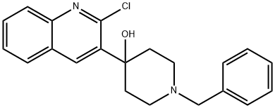 3-(1-苄基-4-羟基哌啶-4-基)-2-氯喹啉 结构式