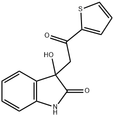 3-hydroxy-3-[2-oxo-2-(thiophen-2-yl)ethyl]-1,3-dihydro-2H-indol-2-one 结构式