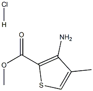 3-氨基-4-甲基-2-噻吩羧酸甲酯盐酸盐 结构式