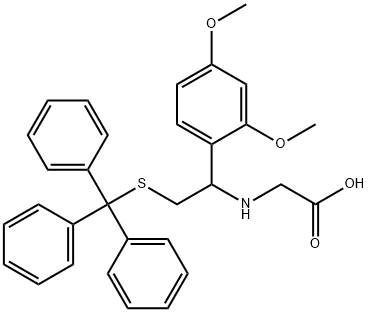 N-(1-(2,4-DIMETHOXYPHENYL)-2-S-TRITYLMERCAPTO)ETHYLGLYCINE 结构式