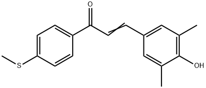 (E)-3-(4-羟基-3,5-二甲基苯基)-1-(4-(甲硫基)苯基)丙-2-烯-1-酮 结构式