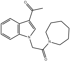2-(3-acetyl-1H-indol-1-yl)-1-(azepan-1-yl)ethanone 结构式