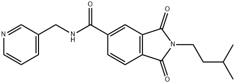 2-(3-methylbutyl)-1,3-dioxo-N-(pyridin-3-ylmethyl)-2,3-dihydro-1H-isoindole-5-carboxamide 结构式