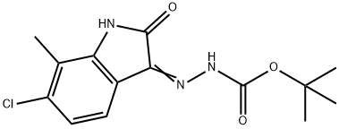 tert-butyl 2-(6-chloro-7-methyl-2-oxoindolin-3-ylidene)hydrazinecarboxylate 结构式