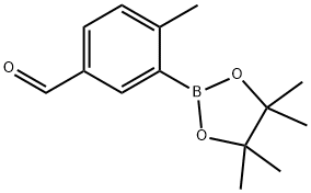 4-甲基-3-(4,4,5,5-四甲基-1,3,2-二氧硼戊烷-2-基)苯甲醛 结构式
