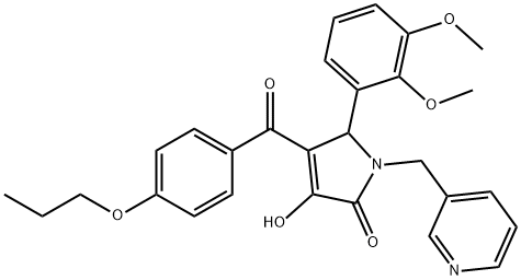 5-(2,3-dimethoxyphenyl)-3-hydroxy-4-(4-propoxybenzoyl)-1-(3-pyridinylmethyl)-1,5-dihydro-2H-pyrrol-2-one 结构式