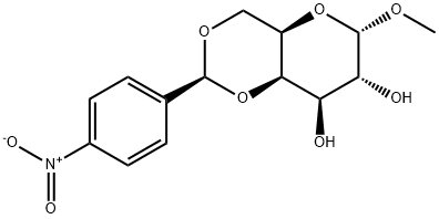 甲基 4,6-O-[(S)-(4-硝基苯基)亚甲基]-ALPHA-D-吡喃半乳糖苷 结构式