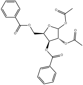 化合物 1,2-DI-O-ACETYL-3,5-DI-O-BENZOYL-D-XYLOFURANOSE 结构式