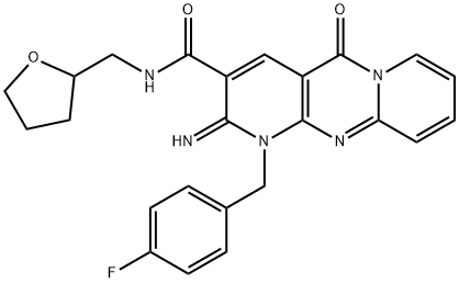 1-(4-fluorobenzyl)-2-imino-5-oxo-N-(tetrahydro-2-furanylmethyl)-1,5-dihydro-2H-dipyrido[1,2-a:2,3-d]pyrimidine-3-carboxamide 结构式
