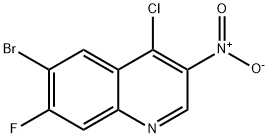6-溴-4-氯-7-氟-3-硝基喹啉 结构式