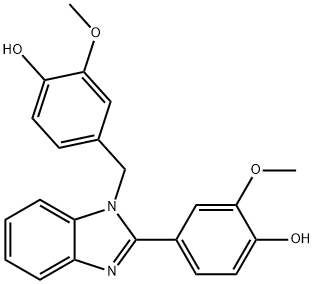 4-(1-(4-羟基-3-甲氧基苄基)-1H-苯并[D]咪唑-2-基)-2-甲氧基苯酚 结构式