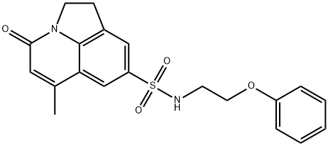 6-methyl-4-oxo-N-(2-phenoxyethyl)-2,4-dihydro-1H-pyrrolo[3,2,1-ij]quinoline-8-sulfonamide 结构式