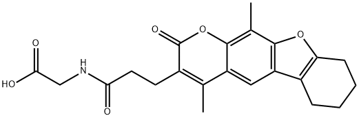 {[3-(4,11-dimethyl-2-oxo-6,7,8,9-tetrahydro-2H-[1]benzofuro[3,2-g]chromen-3-yl)propanoyl]amino}acetic acid 结构式