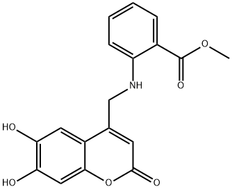 methyl 2-{[(6,7-dihydroxy-2-oxo-2H-chromen-4-yl)methyl]amino}benzoate 结构式