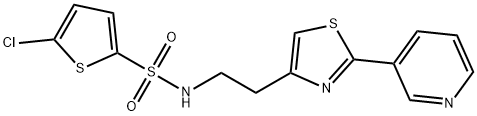 5-chloro-N-{2-[2-(pyridin-3-yl)-1,3-thiazol-4-yl]ethyl}thiophene-2-sulfonamide 结构式