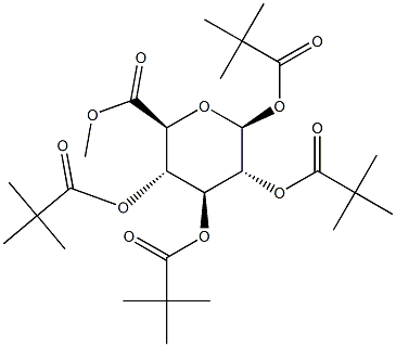 BETA-D-吡喃葡萄糖醛酸甲酯四(2,2-二甲基丙酸酯) 结构式