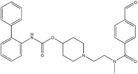 1-(2-(3-甲酰基-N-甲基苯甲酰氨基)乙基)哌啶-4-基[1,1'-联苯]-2-基氨基甲酸酯 结构式