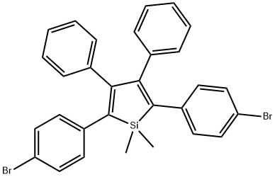 2,5-双(4-溴苯基)-1,1-二甲基-3,4-二苯基噻咯 结构式