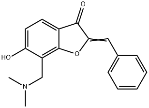 (2Z)-2-benzylidene-7-[(dimethylamino)methyl]-6-hydroxy-1-benzofuran-3(2H)-one 结构式
