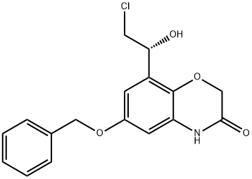 6-苄氧-8-((R)-2-氯-1-羟基-乙基-4H-苯并[1,4]-噁嗪-3-酮 结构式