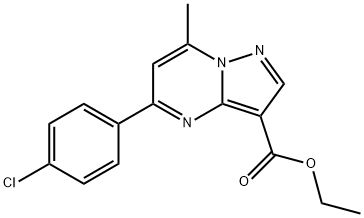 Ethyl 5-(4-chlorophenyl)-7-methylpyrazolo[1,5-a]pyrimidine-3-carboxylate 结构式
