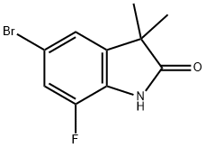 2H-Indol-2-one, 5-bromo-7-fluoro-1,3-dihydro-3,3-dimethyl-
 结构式