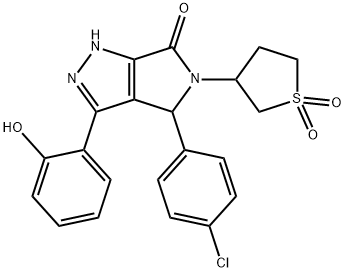 4-(4-chlorophenyl)-5-(1,1-dioxidotetrahydrothiophen-3-yl)-3-(2-hydroxyphenyl)-4,5-dihydropyrrolo[3,4-c]pyrazol-6(2H)-one 结构式