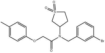 N-(3-bromobenzyl)-N-(1,1-dioxidotetrahydro-3-thienyl)-2-(4-methylphenoxy)acetamide 结构式