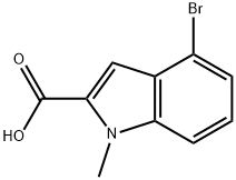 4-溴-1-甲基-1H-吲哚-2-甲酸 结构式