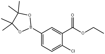 2-氯-5-(4,4,5,5-四甲基-1,3,2-二氧硼烷-2-基)苯甲酸乙酯 结构式