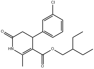 2-ethylbutyl 4-(3-chlorophenyl)-2-methyl-6-oxo-1,4,5,6-tetrahydropyridine-3-carboxylate 结构式