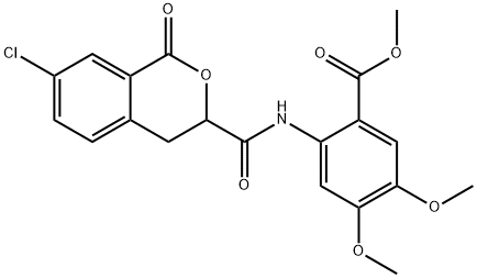 methyl 2-{[(7-chloro-1-oxo-3,4-dihydro-1H-isochromen-3-yl)carbonyl]amino}-4,5-dimethoxybenzoate 结构式